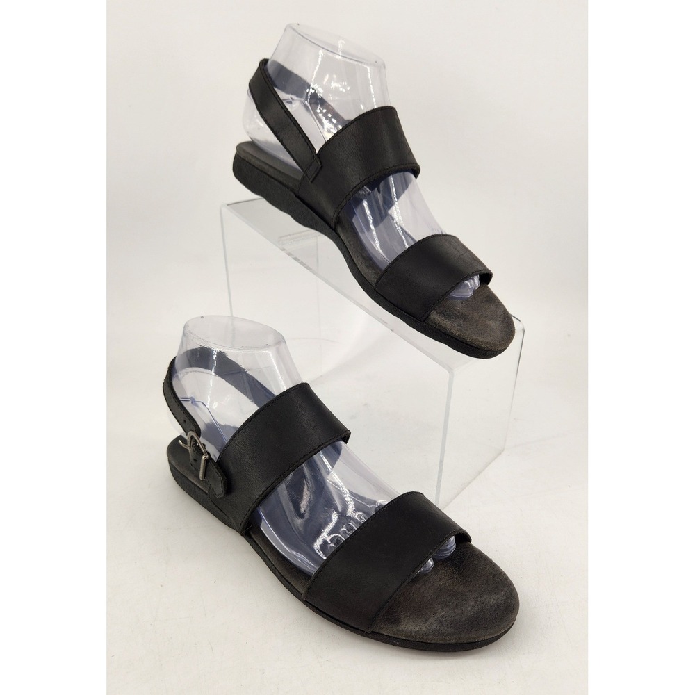 Rockport The Walking Sandals Womens 8W Black Leather Slingback‎ W9418 Brazil